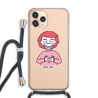 Hartje: iPhone 11 Pro Max Transparant Hoesje met koord