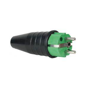 Showtec rubber schuko connector male 230V/240V groen