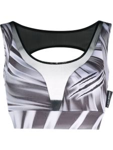 Plein Sport haut crop à imprimé graphique - Blanc