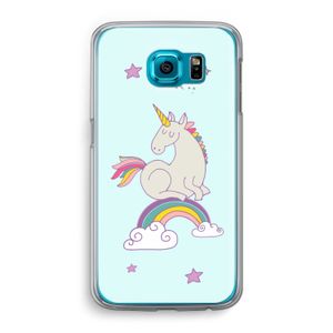 Regenboog eenhoorn: Samsung Galaxy S6 Transparant Hoesje