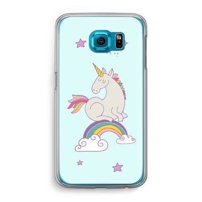 Regenboog eenhoorn: Samsung Galaxy S6 Transparant Hoesje