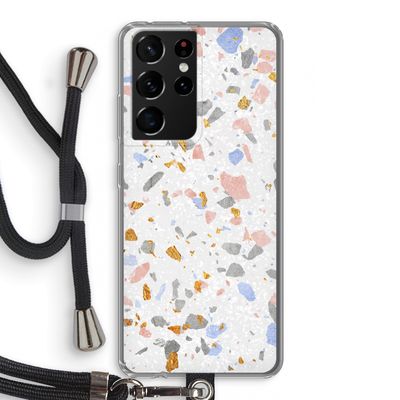 Terrazzo N°8: Samsung Galaxy S21 Ultra Transparant Hoesje met koord