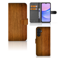 Samsung Galaxy A15 Book Style Case Donker Hout