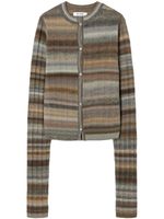 RE/DONE striped ribbed-knit wool cardigan - Marron - thumbnail