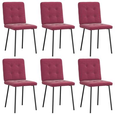 Eetkamerstoelen 2 st stof wijnrood