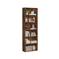 Boekenkast met verstelbare planken, 6 niveaus / Vintagebruin