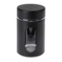 Excellent Houseware Peper / Zoutstrooier - glas - zwart - 94 ml - Kruidenstrooier - Specerijen potj