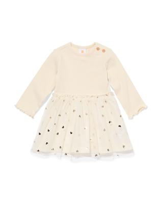 HEMA Babyjurk Hartjes Gebroken Wit (gebroken wit)