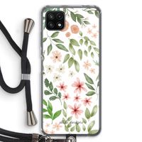 Botanical sweet flower heaven: Samsung Galaxy A22 5G Transparant Hoesje met koord
