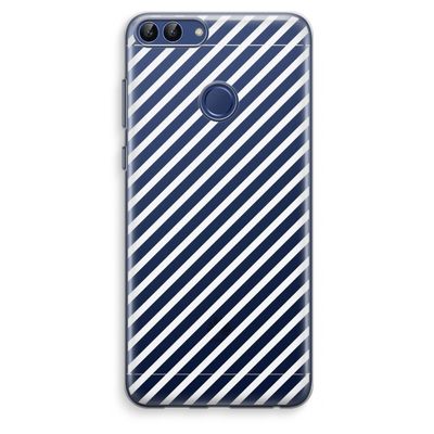 Strepen zwart-wit: Huawei P Smart (2018) Transparant Hoesje