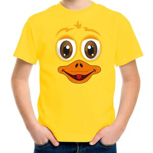 Dieren verkleed t-shirt voor kinderen - eend gezicht - carnavalskleding - geel