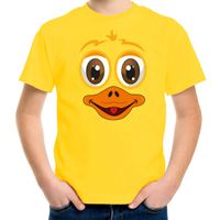 Dieren verkleed t-shirt voor kinderen - eend gezicht - carnavalskleding - geel - thumbnail