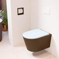 Wandcloset Mondiaz Lavie | Zonder spoelrand | Incl.Toiletzitting-Clay | Keramiek | Rust (bruin)