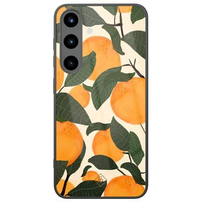 Samsung Galaxy S25 glazen hardcase - Orange garden