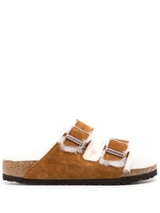 Birkenstock sandales à doublure lainée - Marron