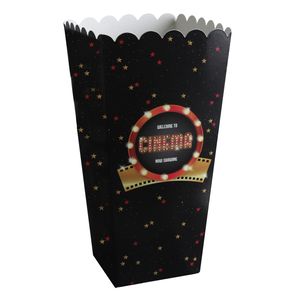 Santex Popcorn/snoep bakjes - 8x - Hollywood/film thema - karton - 6 x 8 x 17 cm   -