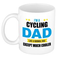Cycling dad mok / beker wit 300 ml - Cadeau mokken - Papa/ Vaderdag   -