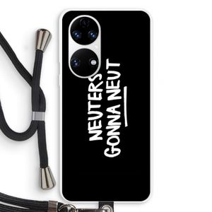 Neuters (zwart): Huawei P50 Transparant Hoesje met koord
