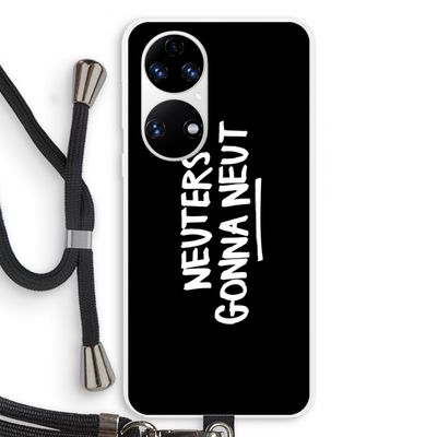 Neuters (zwart): Huawei P50 Transparant Hoesje met koord