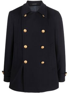 Tagliatore manteau en laine à boutonnière croisée - Bleu