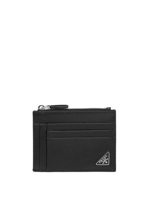 Prada porte-cartes à logo triangulaire - Noir
