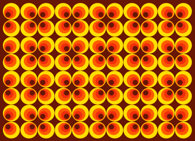 Jaren 70 pop oranje cirkels retro vloerkleed