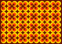 Jaren 70 pop oranje cirkels retro vloerkleed