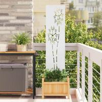 Tuin decoratief paneel Wit 32 x 140 cm Koudgewalst staal