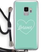 Forever heart pastel: Samsung Galaxy S9 Transparant Hoesje met koord