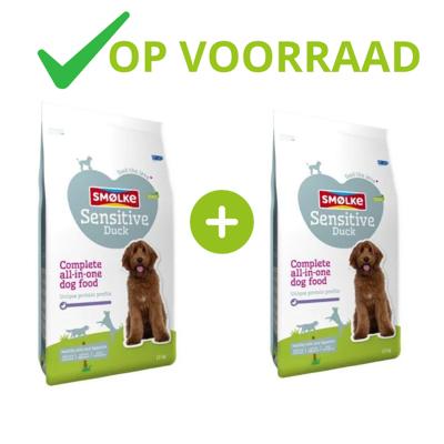 Smølke 2x 12kg Smølke Sensitive Hondenvoer Eend Hypoallergeen