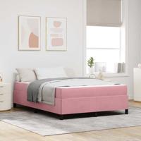 Bedframe met matras Roze en wit 140 x 190 cm Fluweel