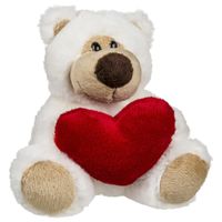 Valentijnscadeau knuffelbeer met rood hartje 15 cm   -