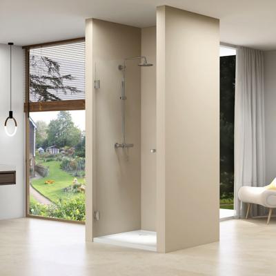 Nis Douchedeur Van Rijn Products Helder Glas 200x90 cm Ronde Knop van Rijn