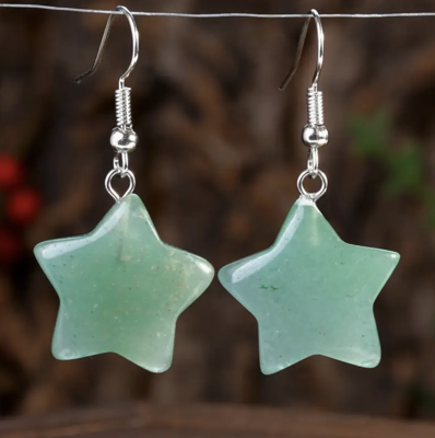 Aventurijn ster oorbellen - Overige Edelsteensoorten - Spiritueelboek.nl