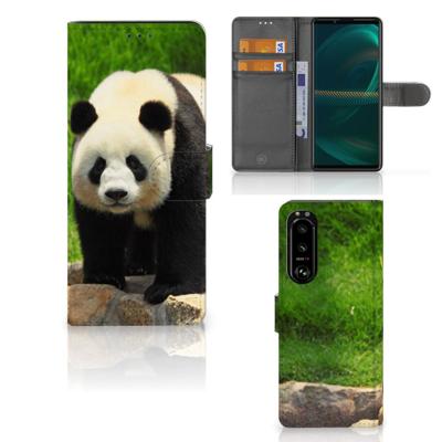 Sony Xperia 5III | Telefoonhoesje | Met pasjeshouder | Panda
