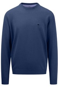 Fynch-Hatton Casual Fit Trui ronde halsdonkerblauw, Effen