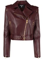 Balmain leather biker jacket - RED