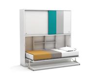 Eenpersoons opklapbed Academy met Bureau & kastruimte - Turquoise