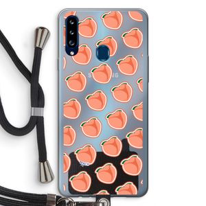 Just peachy: Samsung Galaxy A20s Transparant Hoesje met koord