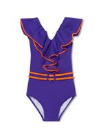 Nessi Byrd Kids maillot de bain ceinturé à col v - Violet - thumbnail