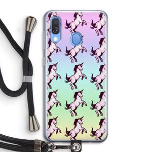 Musketon Unicorn: Samsung Galaxy A40 Transparant Hoesje met koord