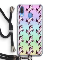 Musketon Unicorn: Samsung Galaxy A40 Transparant Hoesje met koord