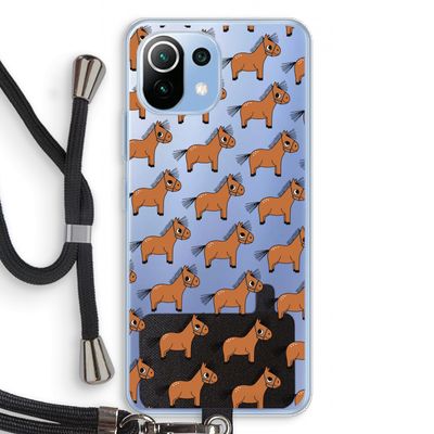 Pony: Xiaomi Mi 11 Lite Transparant Hoesje met koord