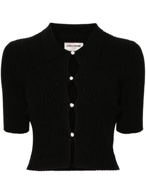 Zadig&Voltaire cardigan nervuré Lyam à manches courtes - Noir