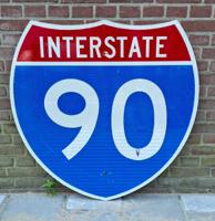 Interstate 90 Origineel Amerikaans Verkeersbord - 92 x 92cm Interstate 90 Origineel Amerikaans Verkeersbord - 92 x 92cm