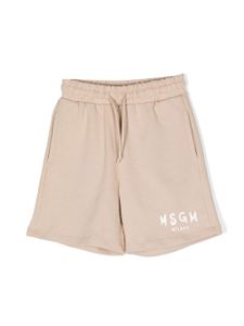 MSGM Kids short en coton à logo imprimé - Tons neutres