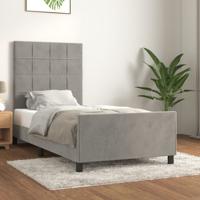 Bedframe zonder matras 100x200 cm fluweel lichtgrijs