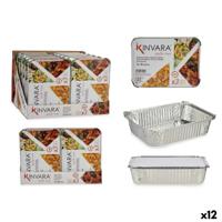 Dienbladenset Kinvara 16161 16161 Zilverkleurig Aluminium 25,5 x 6,8 x 19 cm 12 Stuks