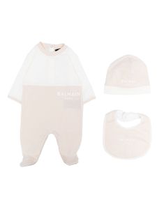 Balmain Kids trousseau de naissance bicolore en coton - Tons neutres