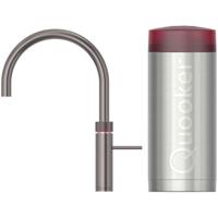 Quooker Fusion Round Keukenkraan Set - Kokend Warm- en Koud Water - Gunmetal - Inclusief COMBI+ Reservoir